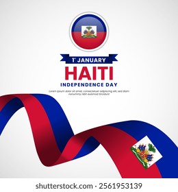 Haiti Independence Day square banner Background Design for post, feed, greeting cards
