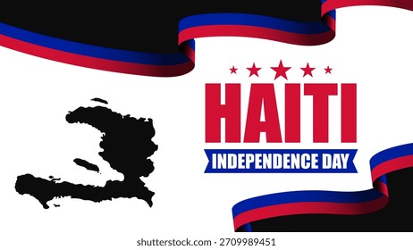 Haiti independence day vector background design with patriotic flag colors and celebratory elements