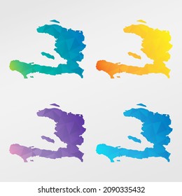 Haiti Low Poly Map Clip Art Design. Nationales geometrisches Polygonbild. Vektorgrafik-Symbol.