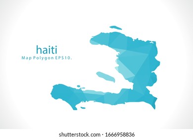 mapa haiti Resumen geométrico triangular degradado de estilo polo bajo gráfico sobre fondo blanco