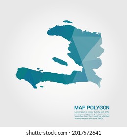 Haiti Map Abstract geometric rumpled triangular low poly style gradient graphic on white background