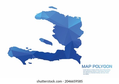 Haiti Map Abstract geometric rumpled triangular low poly style gradient graphic on white background