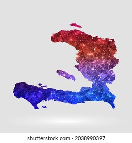 Haiti map background in polygonal style. Vector illustration low poly colorful Haiti map of isolated. Vector EPS 10.