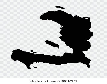Haiti Map black Color on Backgound png  not divided into cities