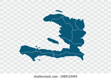 Haiti map blue Color on Backgound png