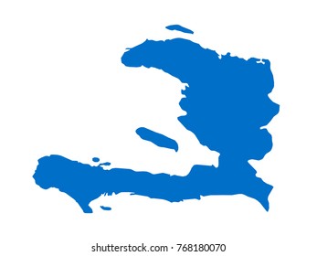 Haiti map Blue vector isolated on white background