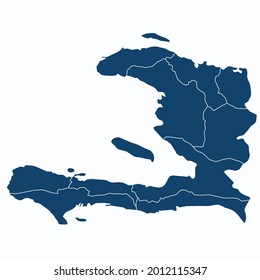 Mapa haitiano de color vector moderno. Mapa de silueta. sobre fondo blanco. 