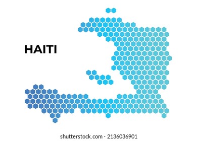 Haiti Karte digitale Hexagon-Form auf weißem Hintergrund, Vektorgrafik