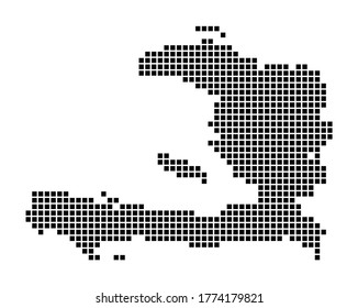 Haiti map. Map of Haiti in dotted style. Borders of the country filled with rectangles for your design. Vector illustration.