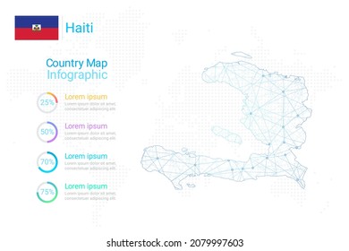 Haiti map with elements of infographics template. Vector eps10.