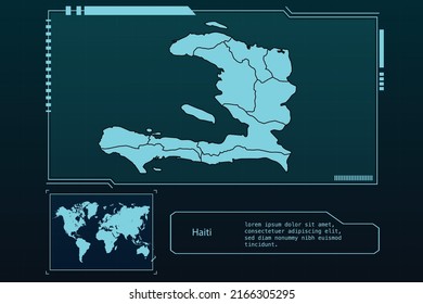 Haiti Map Futuristic  infographic Map element collection background