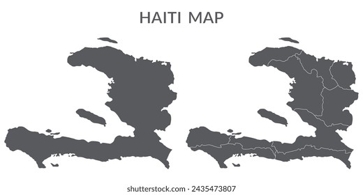 Mapa de Haití. Mapa de Haití en conjunto gris