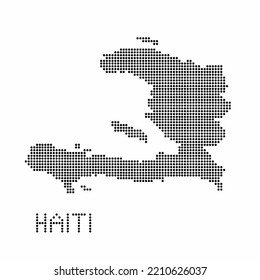 Mapa de Haití con textura gruesa al estilo de punto. Ilustración vector abstracta de un mapa de país con efecto de medio tono para infografía.