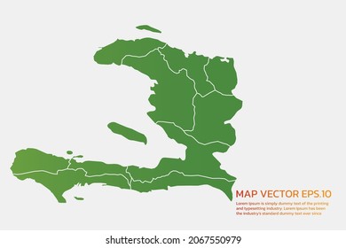  Haiti map High Detailed green color. on white background. Abstract design vector illustration eps 10