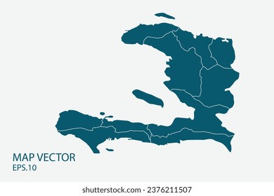 Haiti map High Detailed on white background. Abstract design vector illustration eps 10