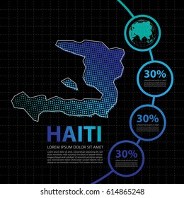 Haiti map infographic design template