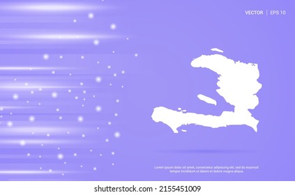 Haiti map isolated on purple background. Vector Illustration.