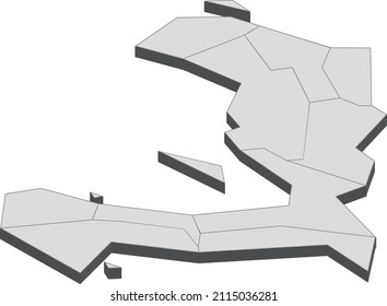 Haiti map isolated on a white background.