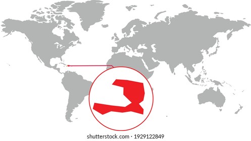 
Haiti map. Isolated world map. Isolated on white background. Vector illustration.