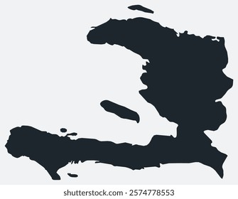 Haiti map. Just a simple border map. Shape of the country. Flat blank Haiti outline. Vector boundary illustration.