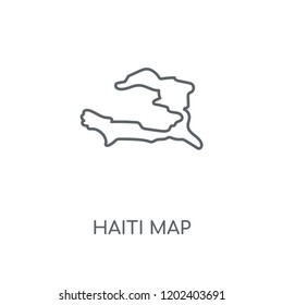 Haiti map linear icon. Haiti map concept stroke symbol design. Thin graphic elements vector illustration, outline pattern on a white background, eps 10.