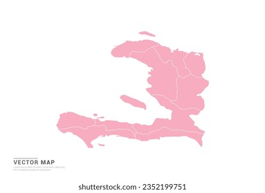 Haiti Map - Pink abstract style isolated on white background for infographic, design vector.