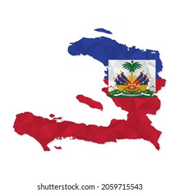 Haiti map in polygonal style on white background. Vector illustration eps 10.