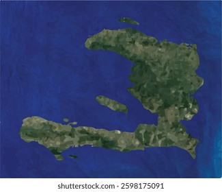 Haiti map with satellite view design style.