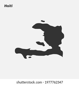 Haiti map silhouette. Vector illustration.