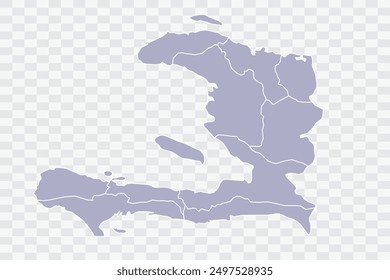 Haiti Map silver Color on White Background quality files Png