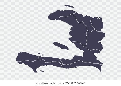 Haiti Mapa Slate Color on White Background qualidade arquivos Png