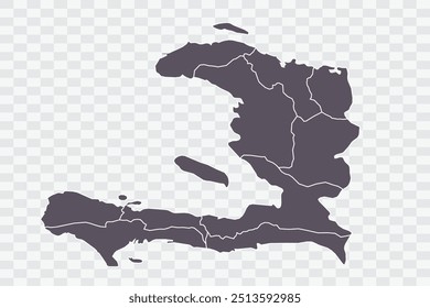 Haiti Map Smoke Color on White Background quality files Png