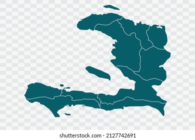 Haiti Map Teal Green Color on Backgound png