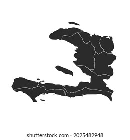Haiti map vector, dark color.isolated on transparent background. 