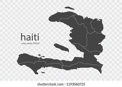 haiti map vector, isolated on transparent background.