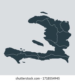 vector mapa haiti, aislado en fondo gris