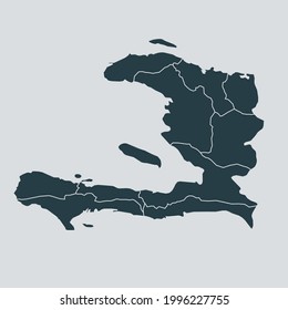 Haiti map vector, isolated on gray background