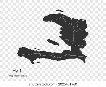  Haiti map vector, isolated on transparent background