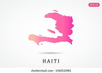 Haiti Map - World Map International vector template with Pink gradient color isolated on white background - Vector illustration eps 10