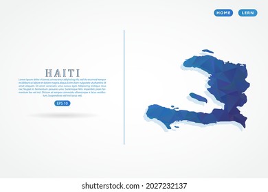 Mapa de Haití - Mapa Mundial Plantilla vectorial Internacional con gradiente de color azul polígono aislado en fondo blanco para educación, sitio web, banner - Ilustración vectorial eps 10