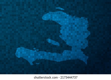 Haiti Map - World Map international vector template with technology style isolated on blue pixel background for education, design, website, infographic - Vector illustration eps 10