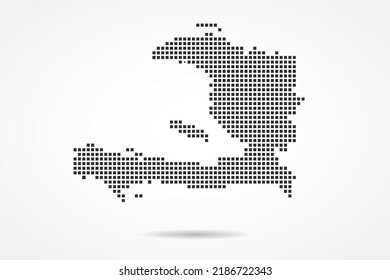 Haiti Map - World map vector template with Black pixel, grid, grunge, halftone style isolated on white background for education, infographic, design, banner - Vector illustration eps 10