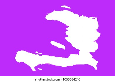 Haiti map-White map on purple background. Each city and border has separately. Vector illustration eps 10.
