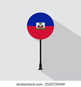 Haiti National Circle Sign Flag Vector Illustration