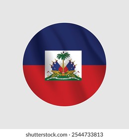 Haiti national flag circle sign vector