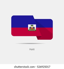 Haiti national flag on a white background with shadow. vector illustration