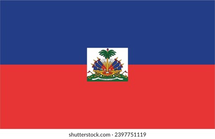 Haiti official flag vector with standard size and proportion. National flag emblem with accurate size and colors.