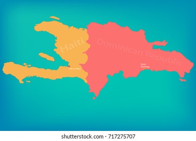 Haiti on the map, vector illustration