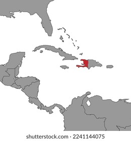 Haiti on world map. Vector illustration.