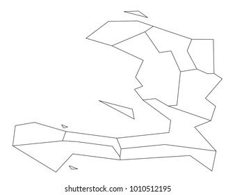 haiti outline map. detailed isolated vector country border contour map on white background.